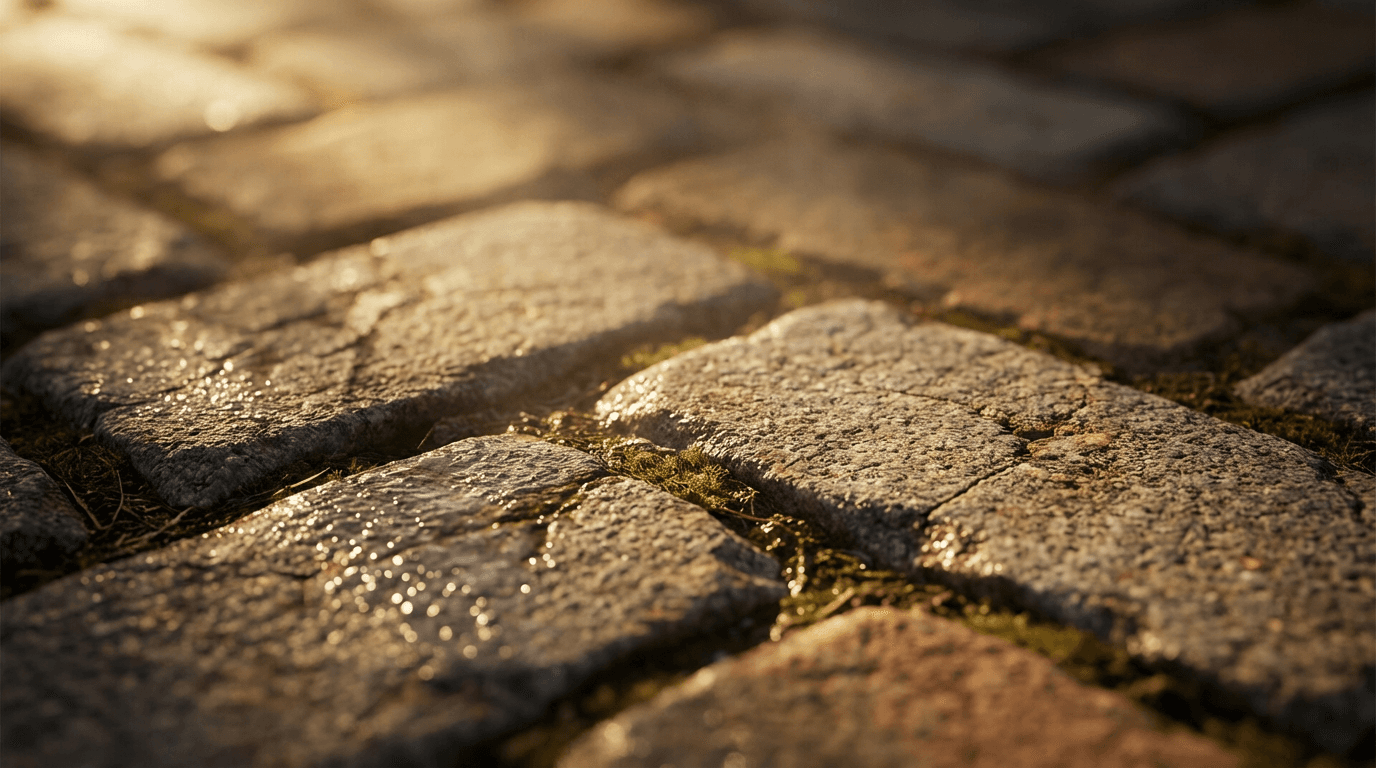 Interlocking stone driveway detail